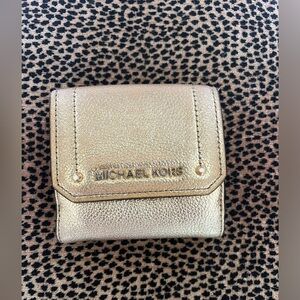 Michael Kors Gold tri-fold wallet